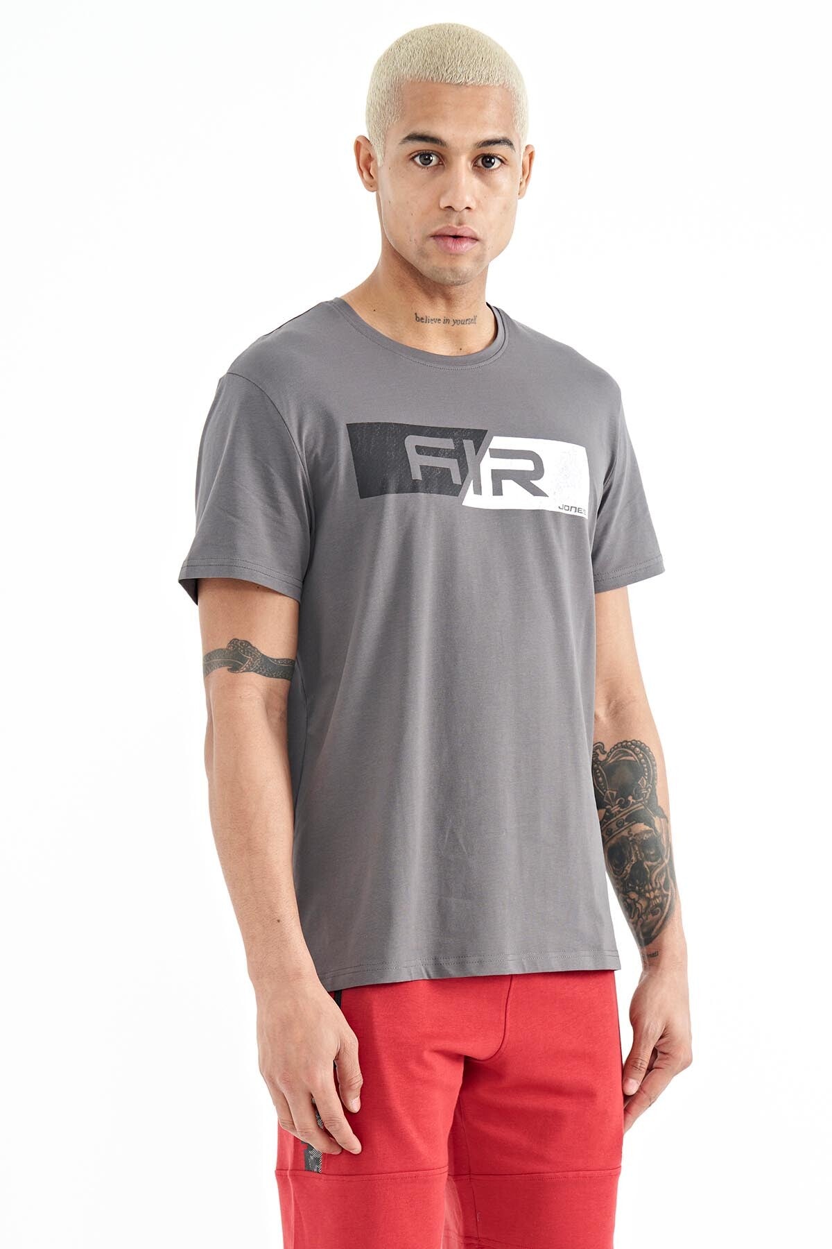 Casey Dark Gray Standard Fit Men's T-Shirt - 88205