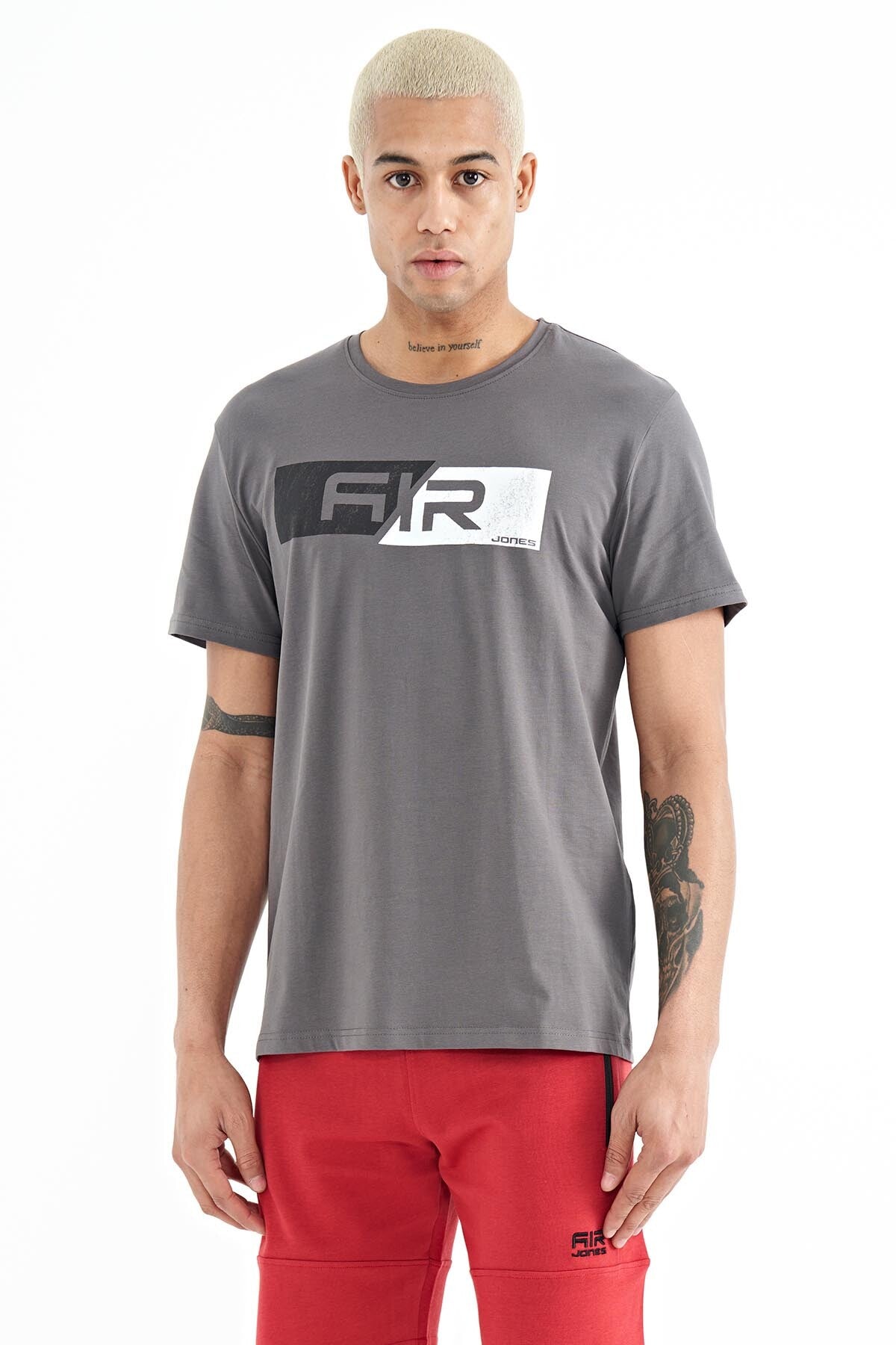 Casey Dark Gray Standard Fit Men's T-Shirt - 88205