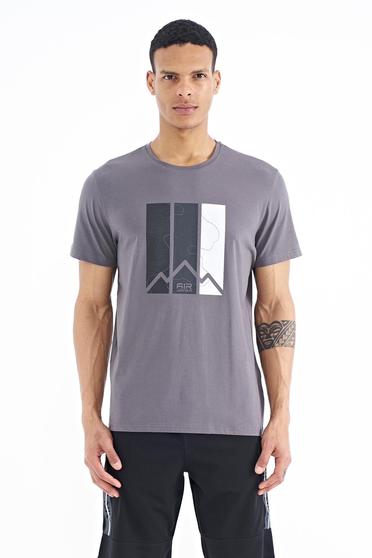 Dean Dark Grey Standard Fit Men's T-Shirt - 88211
