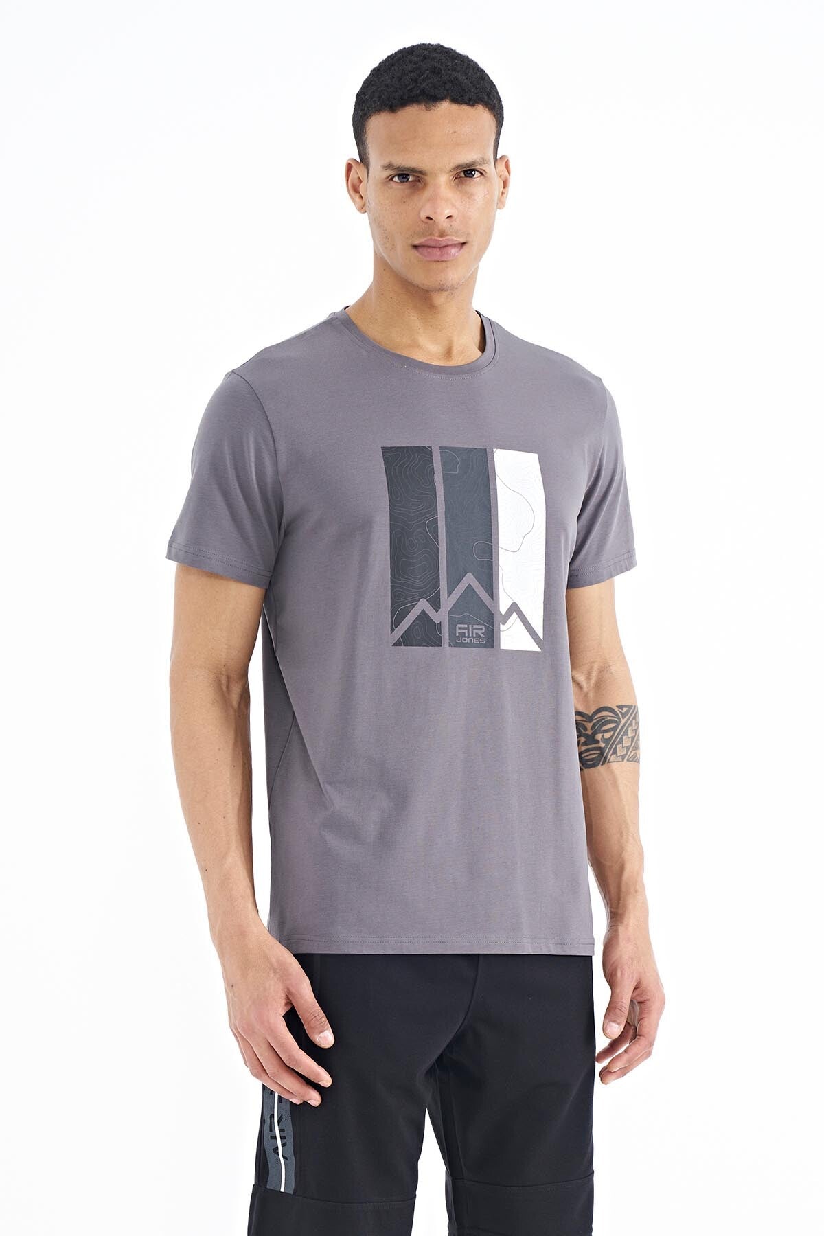 Dean Dark Grey Standard Fit Men's T-Shirt - 88211