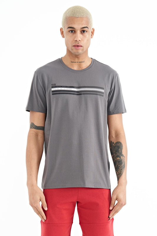 Stew Dark Gray O Collar Men's T-Shirt - 88229