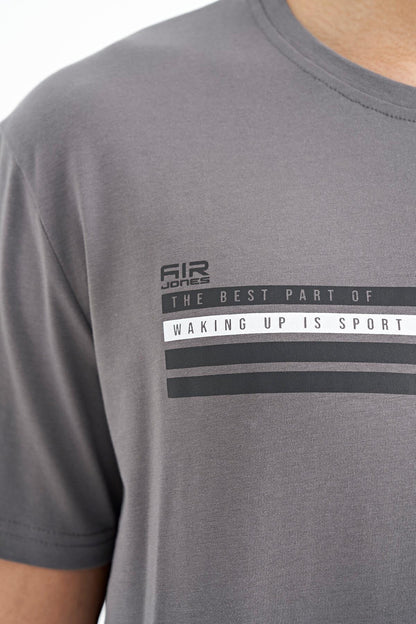 Stew Dark Gray O Collar Men's T-Shirt - 88229