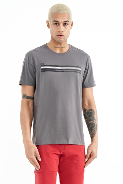 Stew Dark Gray O Collar Men's T-Shirt - 88229