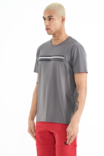 Stew Dark Gray O Collar Men's T-Shirt - 88229