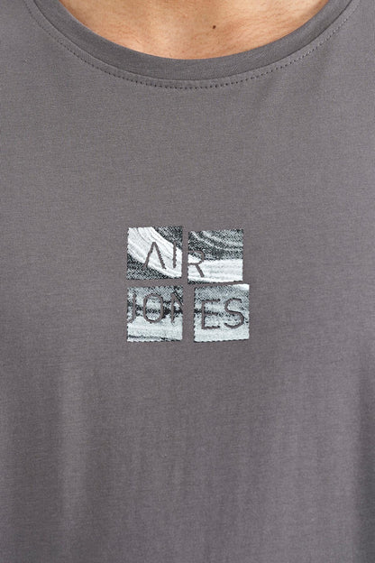Miles Grey Printed Men's T-Shirt - 88222