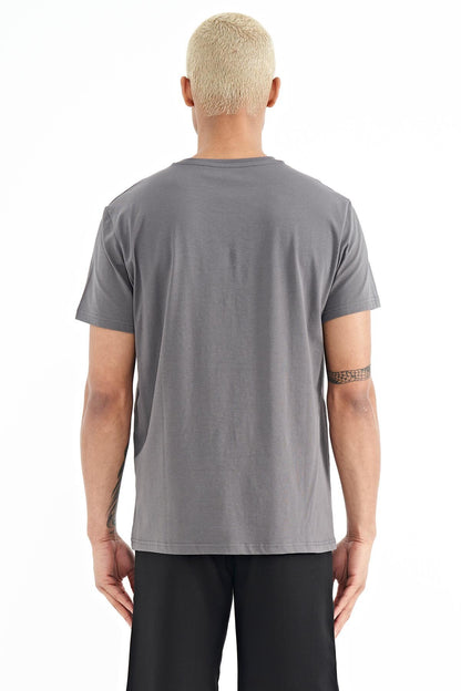 Miles Grey Printed Men's T-Shirt - 88222