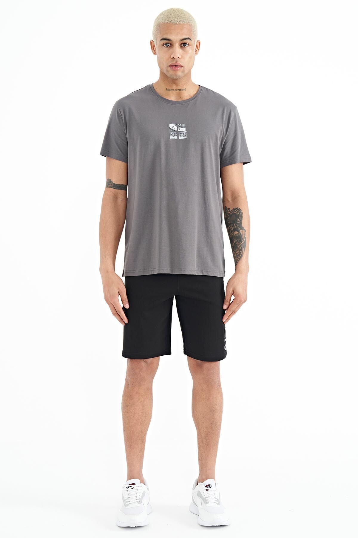 Miles Grey Printed Men's T-Shirt - 88222