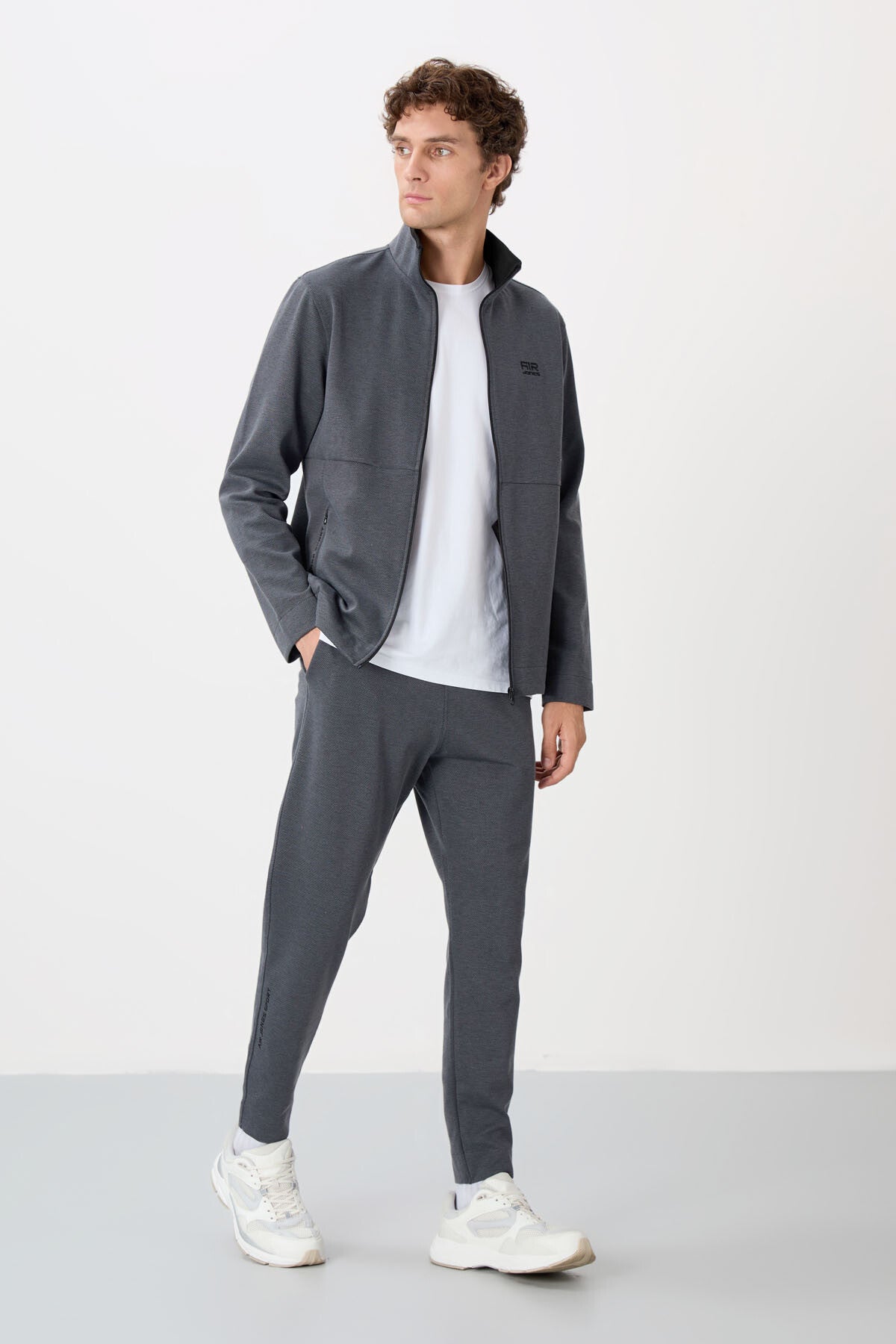Carlos Dark Grey Standard Fit Men's Tracksuit Set - 85209