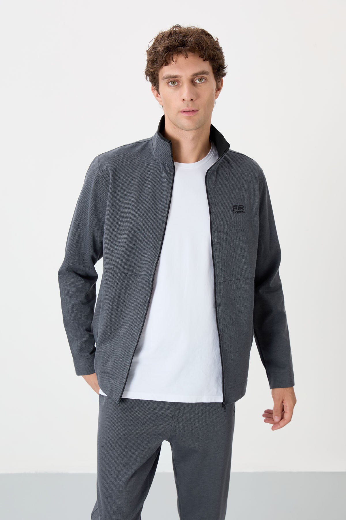 Carlos Dark Grey Standard Fit Men's Tracksuit Set - 85209