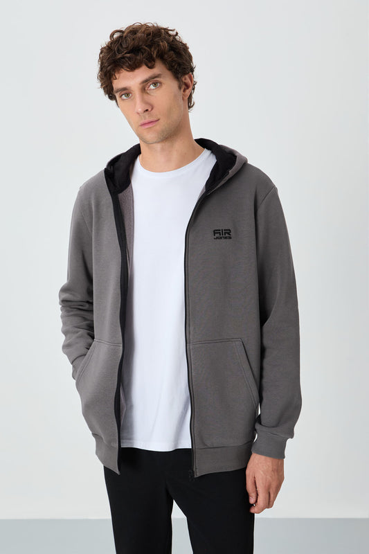 Hector Dark Grey Brushed Men's Sweatshirt - 88139