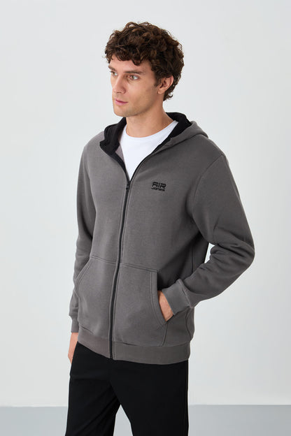 Hector Dark Grey Brushed Men's Sweatshirt - 88139