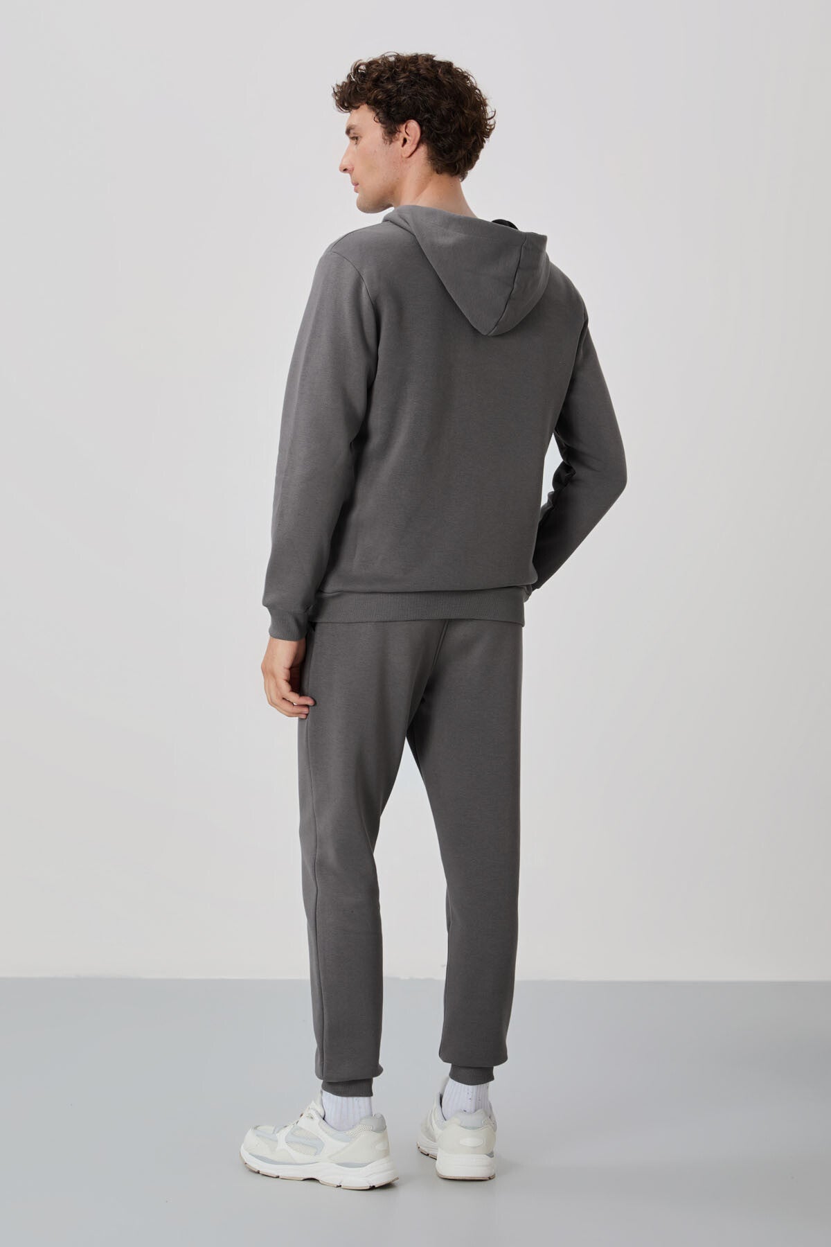 Kevin Dark Grey Sherpa Men's Tracksuit Set - 85191