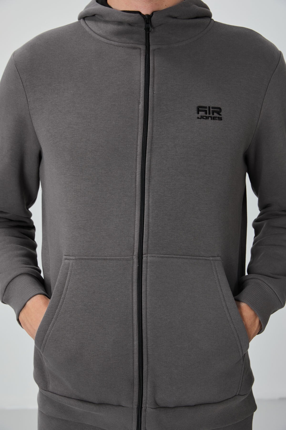 Kevin Dark Grey Sherpa Men's Tracksuit Set - 85191