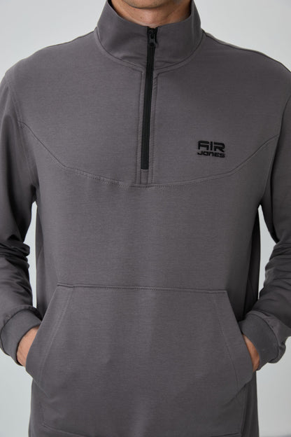 Herbert Dark Grey Stand Collar Tracksuit Set - 85233