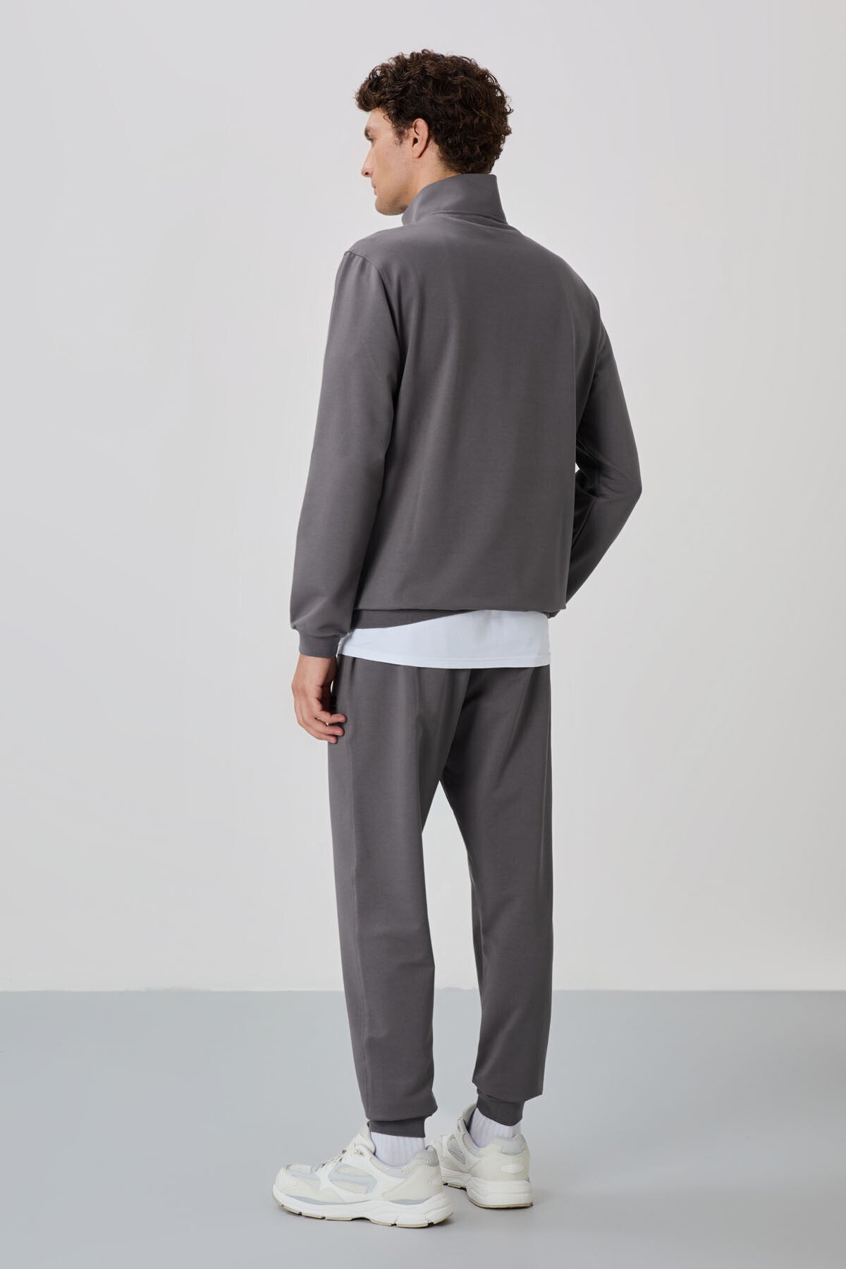 Herbert Dark Grey Stand Collar Tracksuit Set - 85233