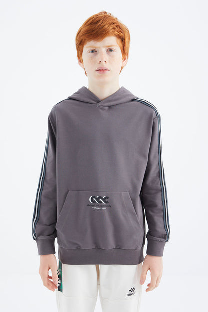 Dark Grey Kangaroo Pocket Boys' Sweatshirt - 11176
