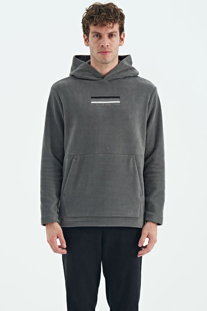 Dark Grey Men's Fleece Sweatshirt - 88301