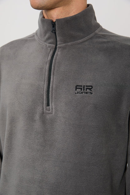 River Dark Grey Stand Collar Men's Fleece Sweatshirt - 88310