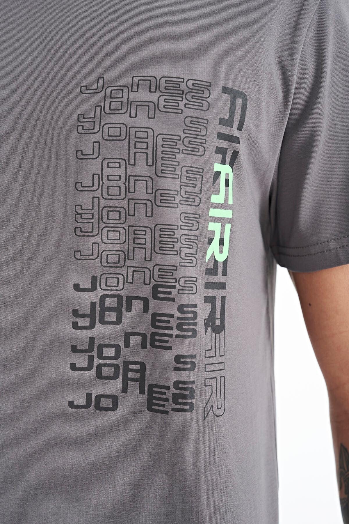 Dark Grey Standard Fit Men's T-Shirt - 88208
