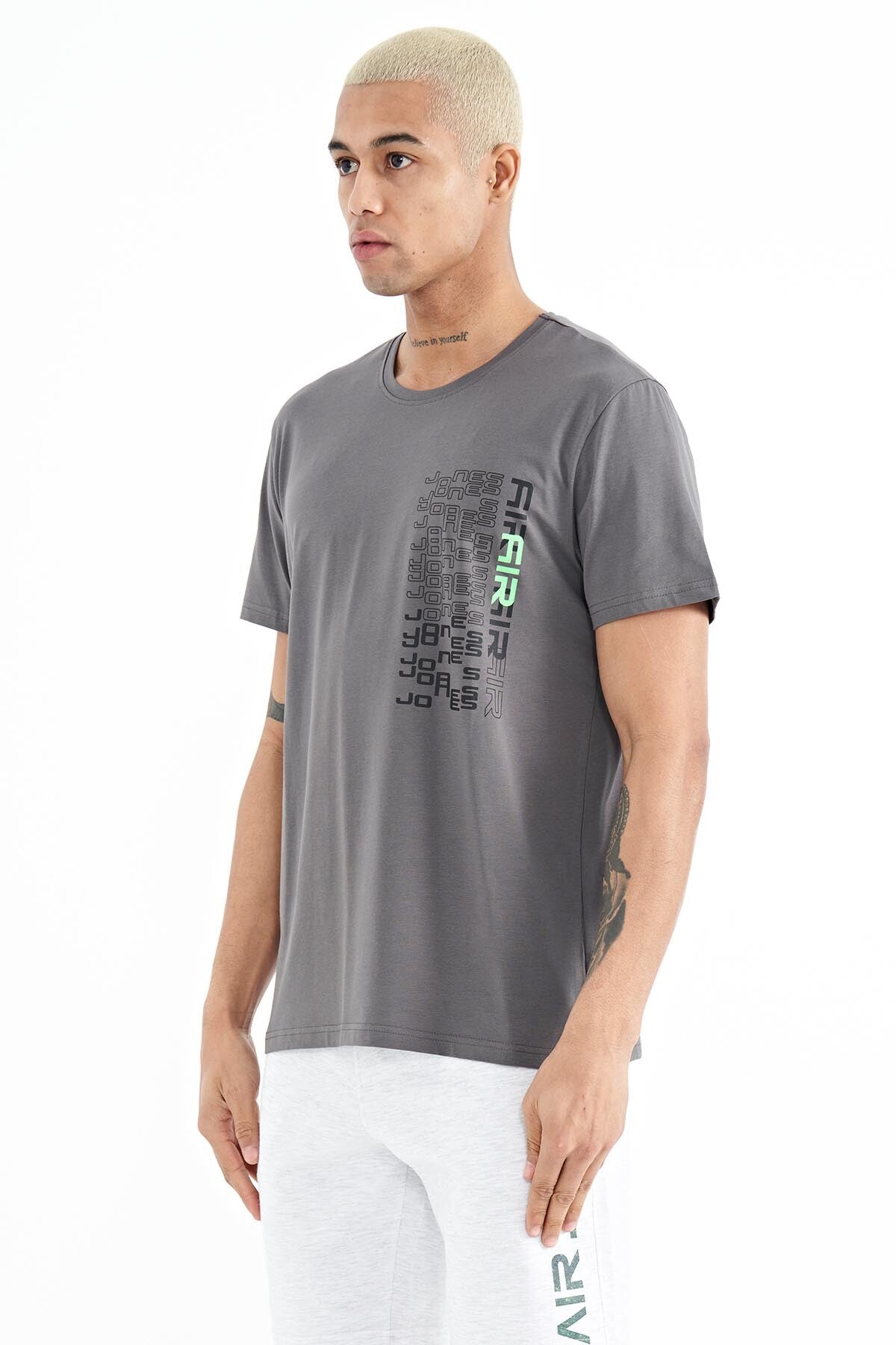 Dark Grey Standard Fit Men's T-Shirt - 88208