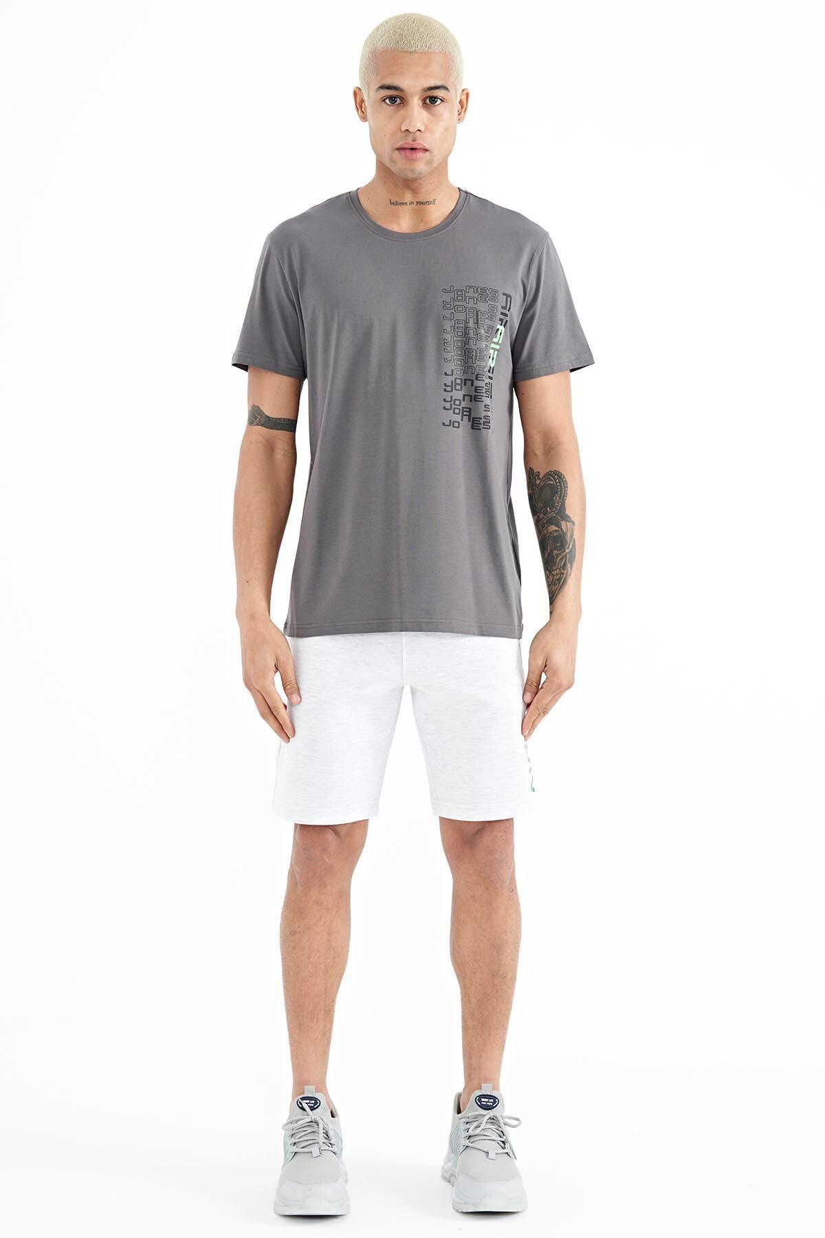 Dark Grey Standard Fit Men's T-Shirt - 88208