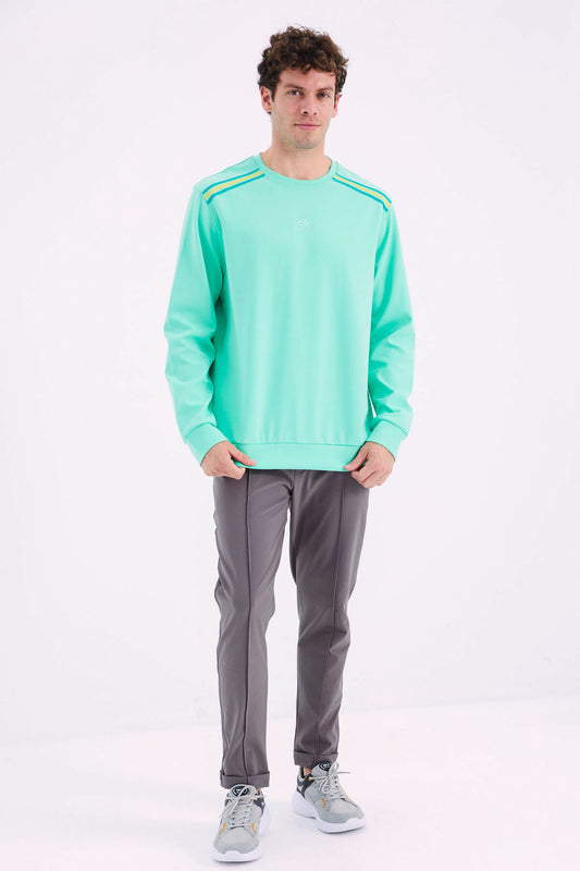 Dark Grey Front Seam Detailed Relax Fit Men's Tracksuit Bottom - 84996