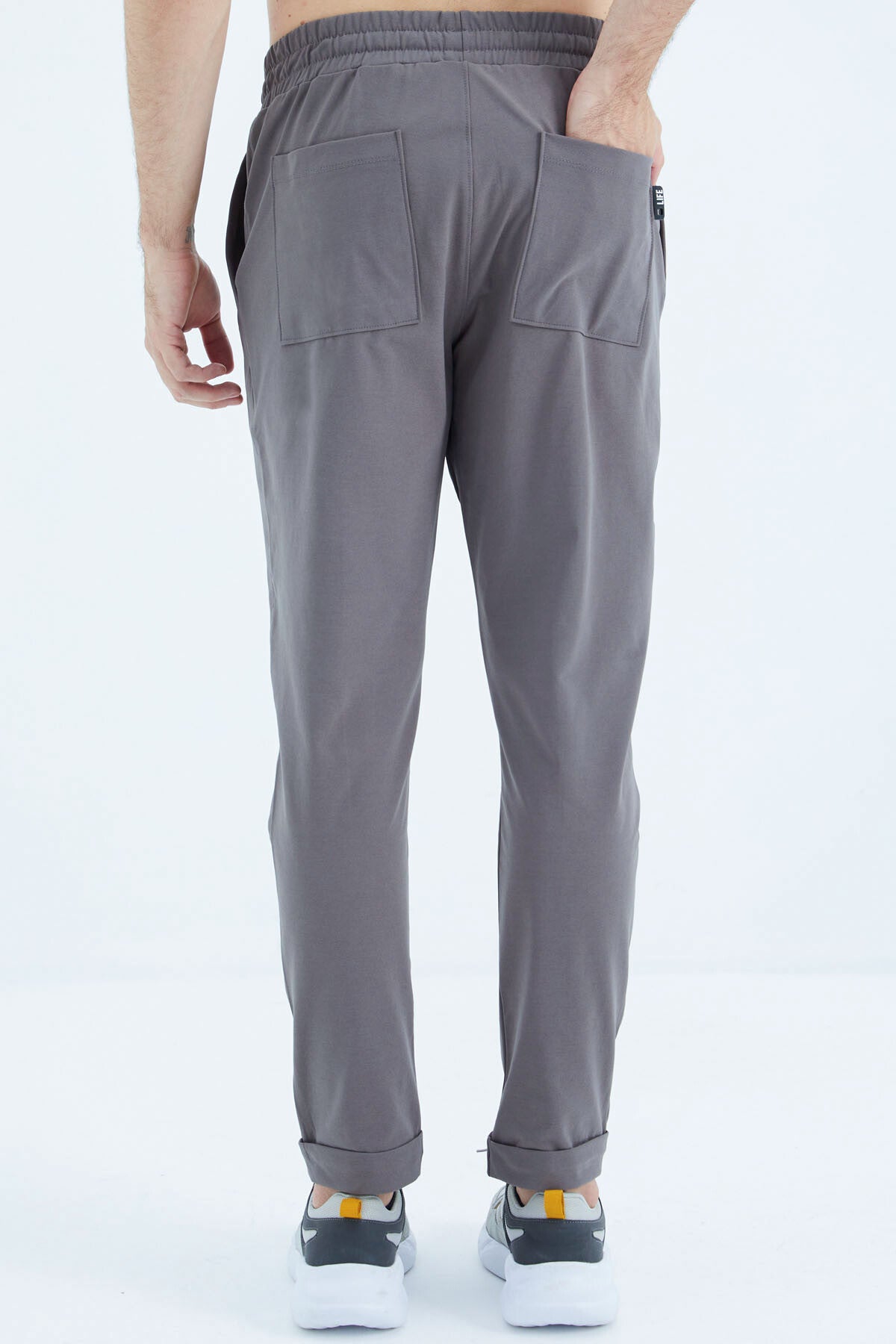 Dark Grey Front Seam Detailed Relax Fit Men's Tracksuit Bottom - 84996