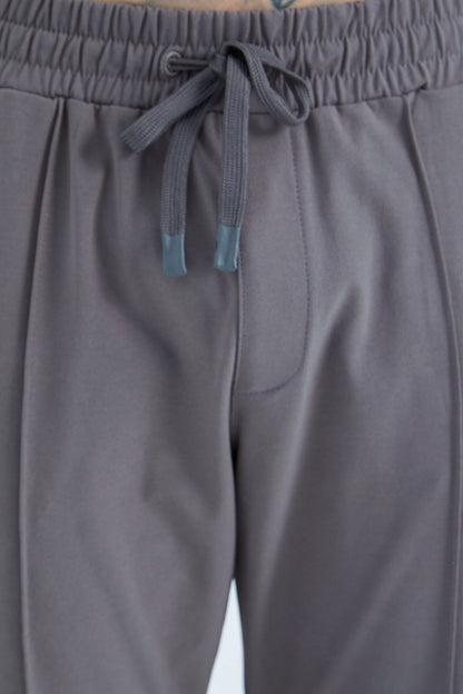 Dark Grey Front Seam Detailed Relax Fit Men's Tracksuit Bottom - 84996