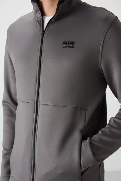 Navy Blue - Black Scuba Fabric Men's Tracksuit Set - 85199