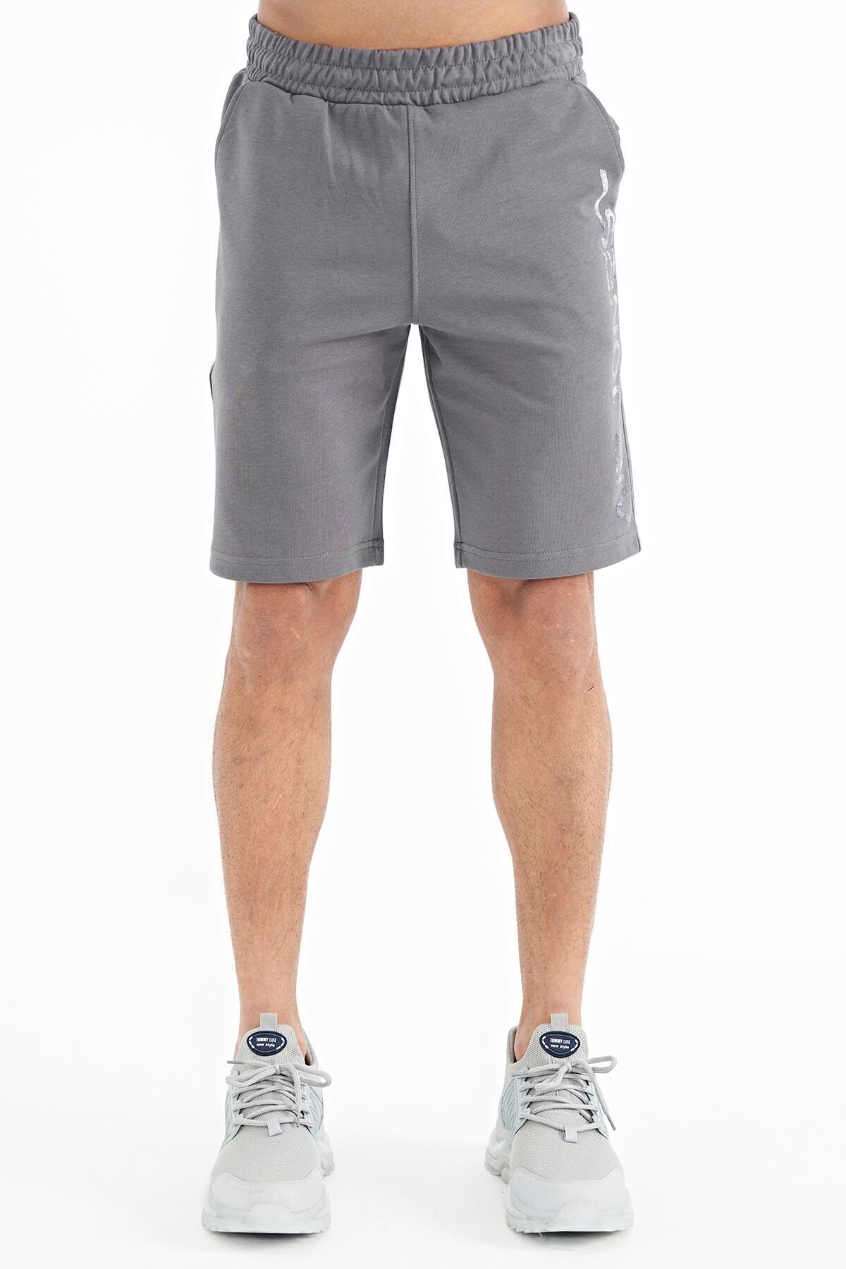 Alva Dark Gray Printed Men's Shorts - 81245
