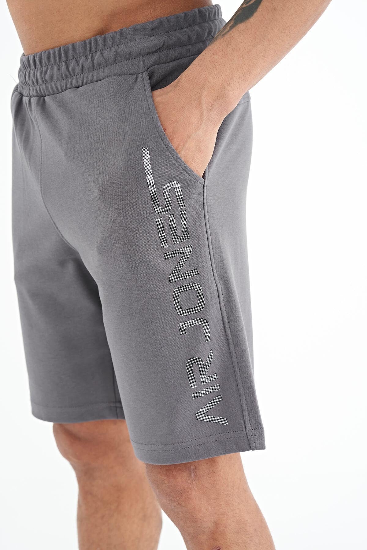 Alva Dark Gray Printed Men's Shorts - 81245