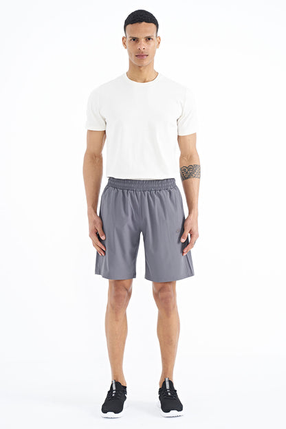 Dark Gray Side Pocket Detailed Elastane Men's Shorts - 81238