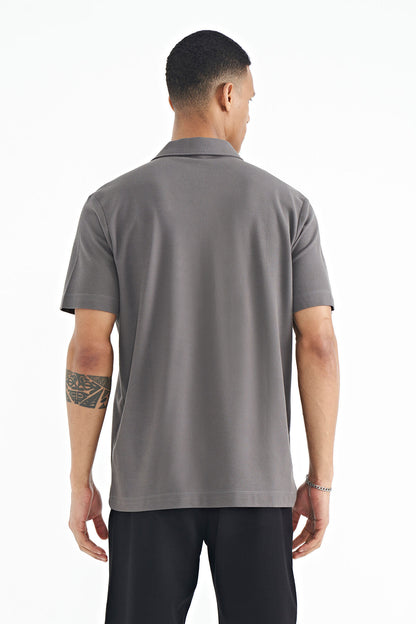 Print Standard Fit Polo Collar Men's T-shirt - 88236