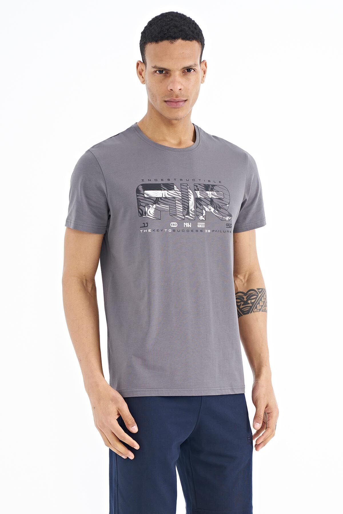 Oscar Dark Grey Standard Fit Men's T-Shirt - 88226