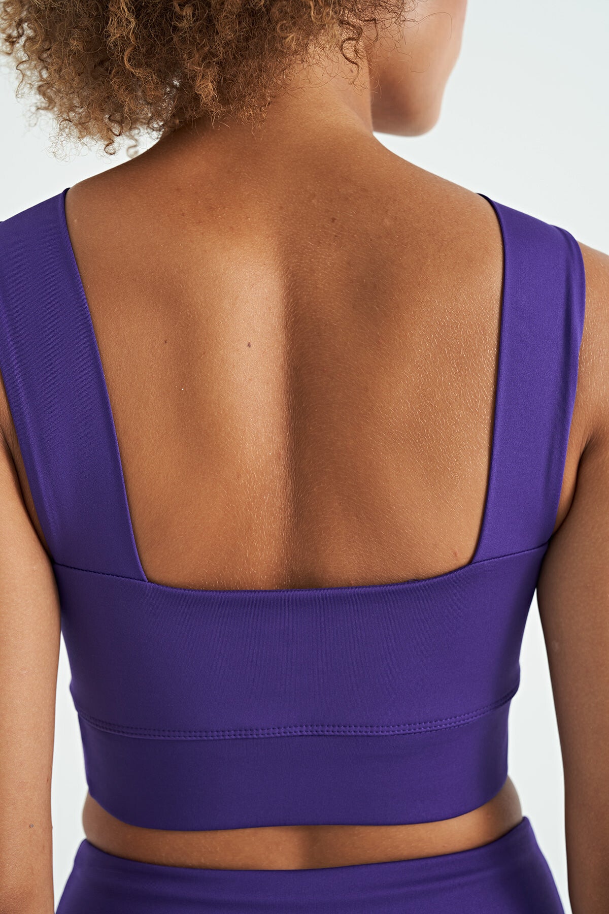 Dark Purple Logo Printed Slim Fit Scuba Fabric Women's Bustier - 97259