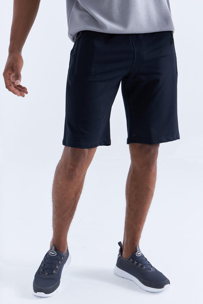 Lace - Black Zippered Pocket Detailed Standard Fit Men's Shorts - 81141