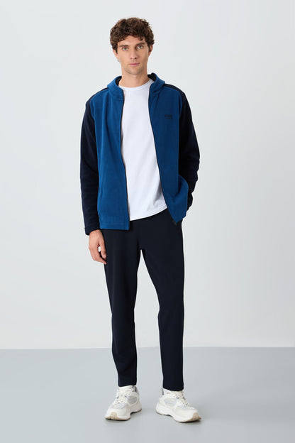 Perry Navy Blue Back Hidden Pocket Detailed Men's Tracksuit Bottom - 84983