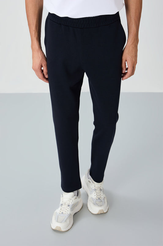 Perry Navy Blue Back Hidden Pocket Detailed Men's Tracksuit Bottom - 84983