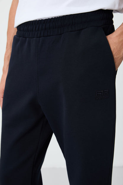 Perry Navy Blue Back Hidden Pocket Detailed Men's Tracksuit Bottom - 84983