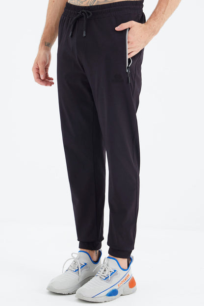 Navy Blue Laced Pocket Detailed Relax Fit Men's Tracksuit Bottom - 84995