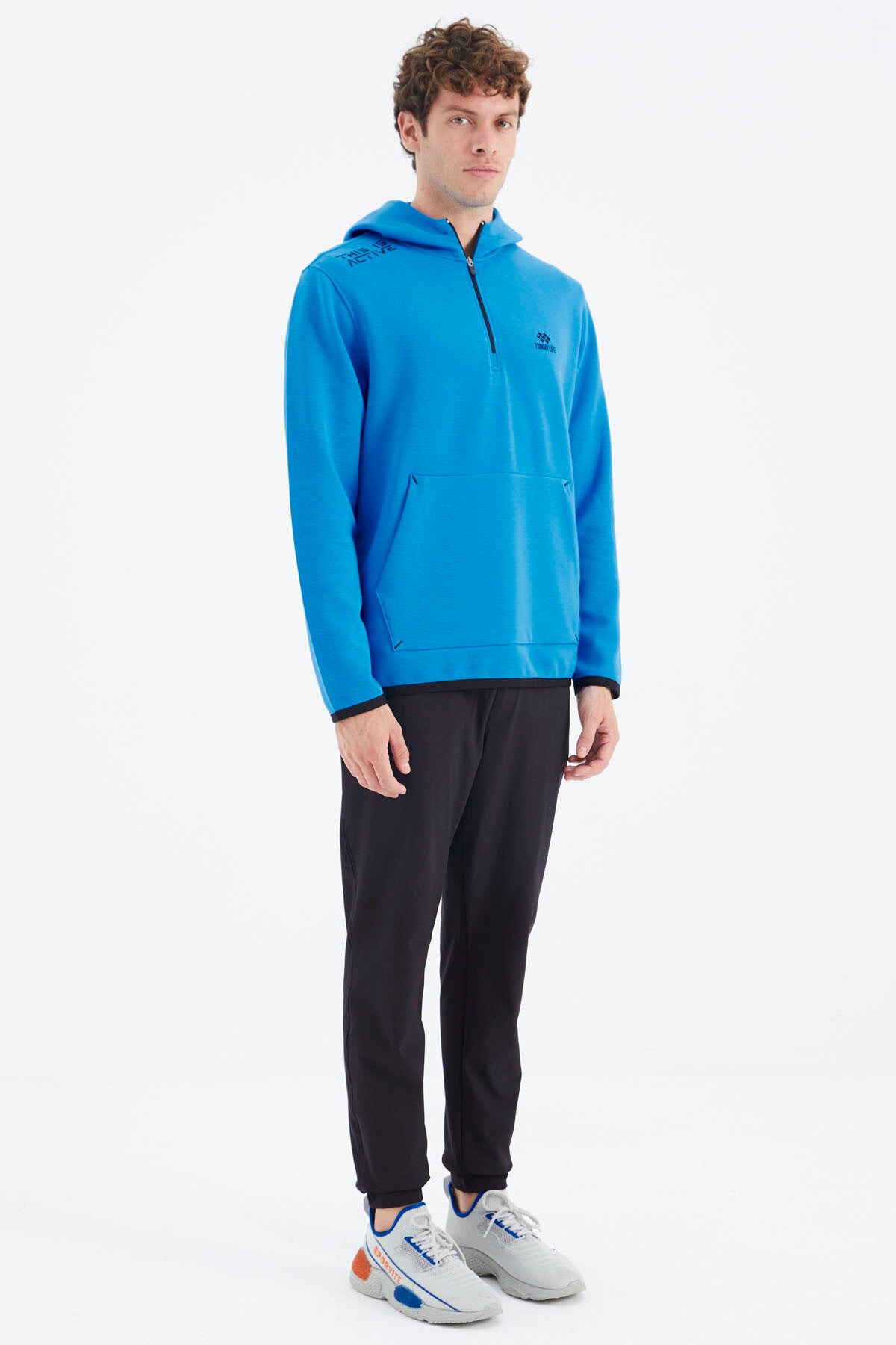Navy Blue Laced Pocket Detailed Relax Fit Men's Tracksuit Bottom - 84995
