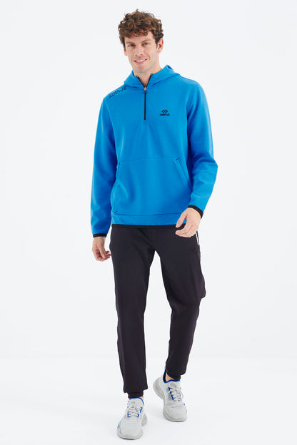 Navy Blue Laced Pocket Detailed Relax Fit Men's Tracksuit Bottom - 84995