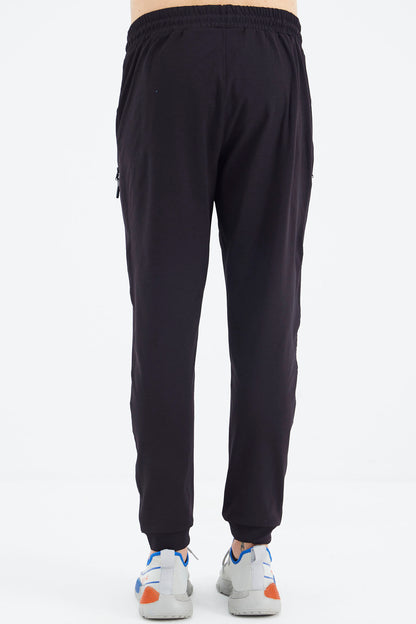 Navy Blue Laced Pocket Detailed Relax Fit Men's Tracksuit Bottom - 84995