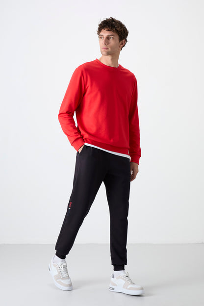 Navy Blue Laced Bottom Leg Men's Tracksuit Bottom - 84999