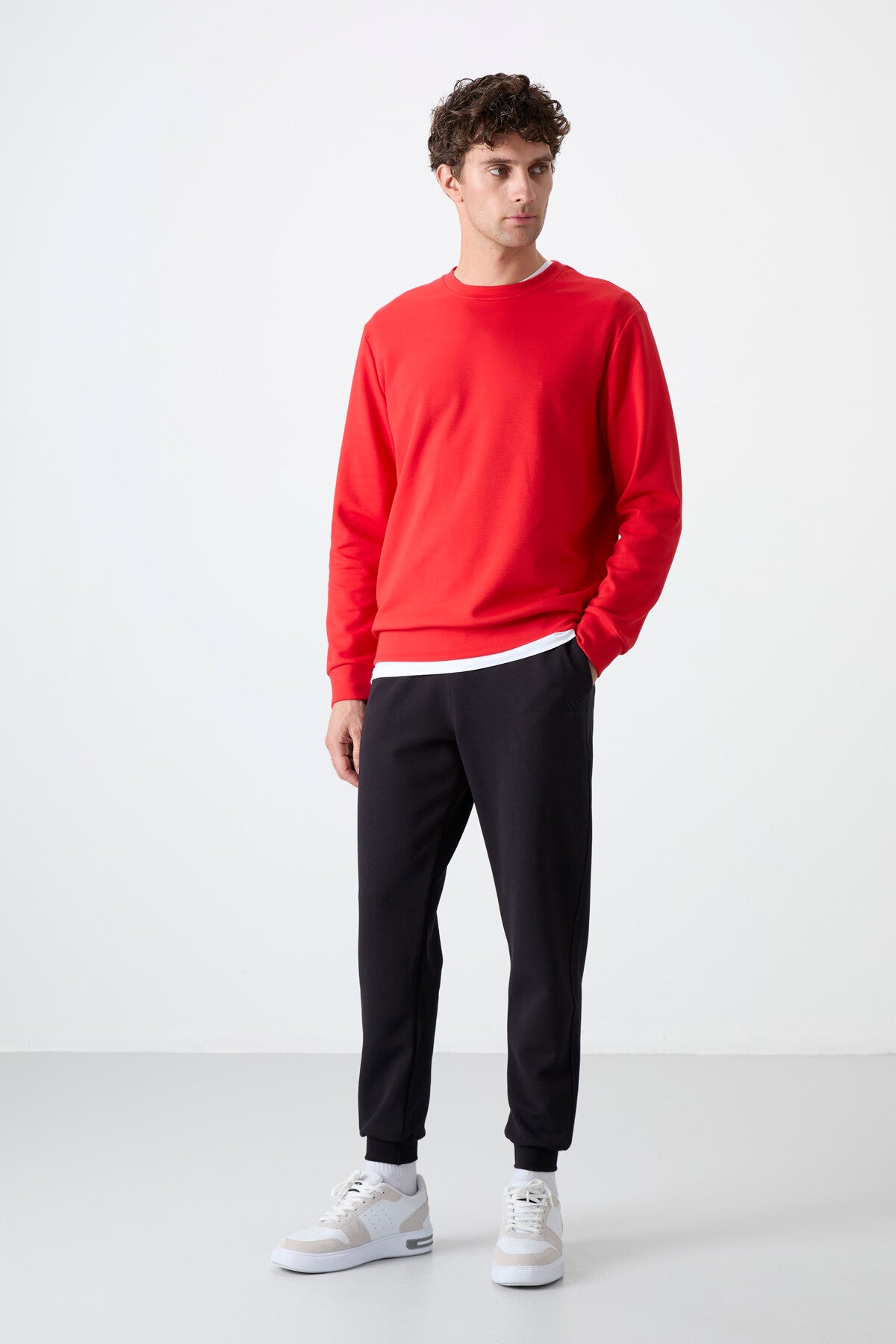 Navy Blue Laced Bottom Leg Men's Tracksuit Bottom - 84999