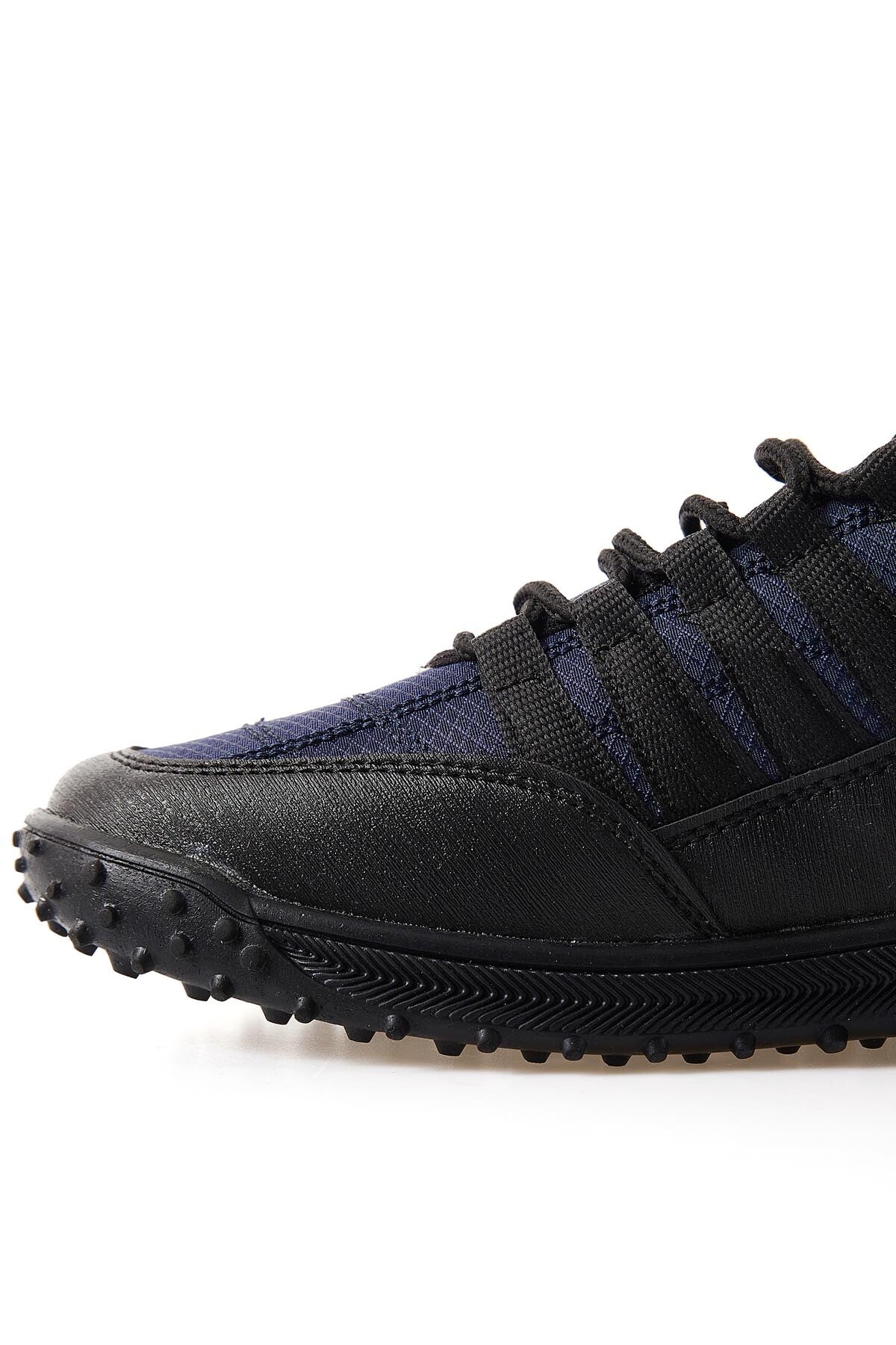 Navy Blue Laced Detail PU Leather Men's Sports Shoes - 89114