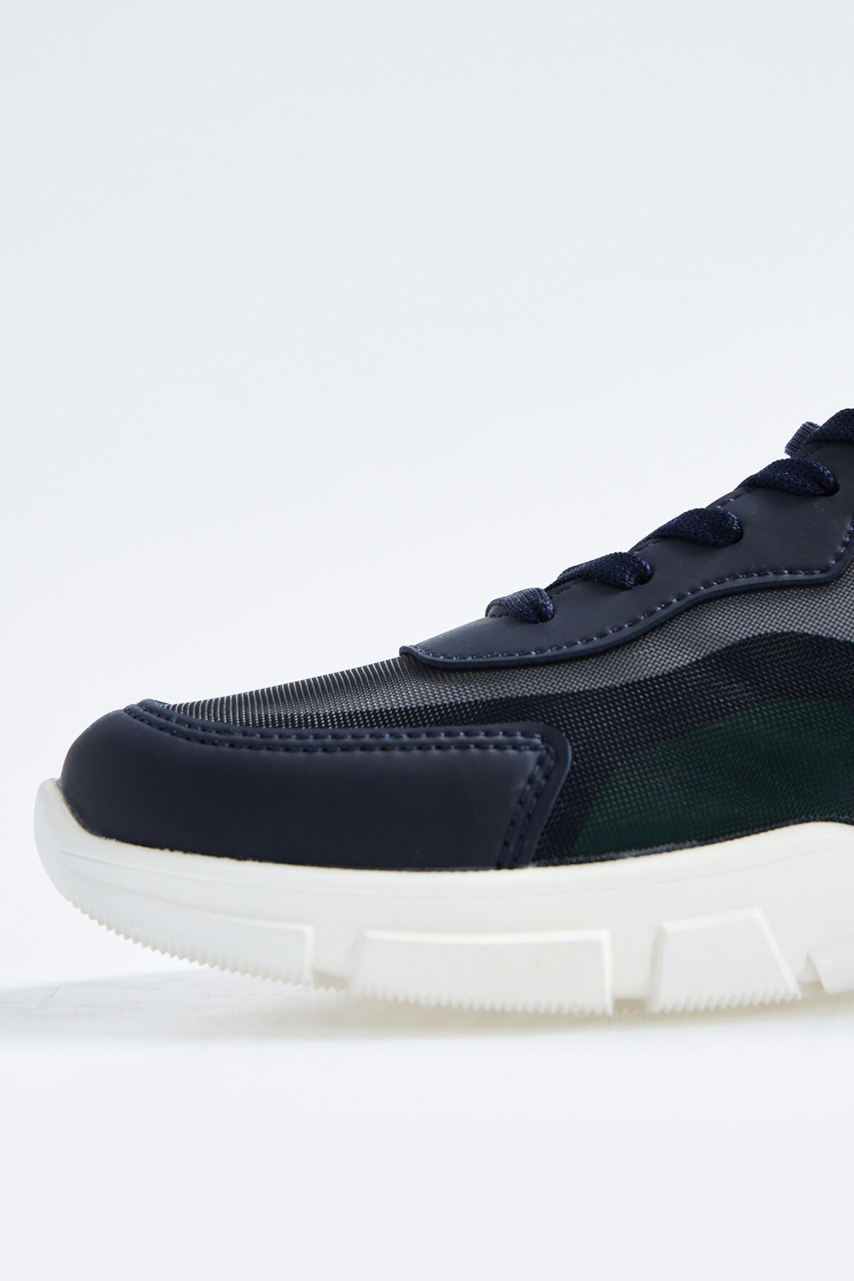 Navy Blue Laced High Sole PU Leather Detailed Men's Sports Shoes - 89117