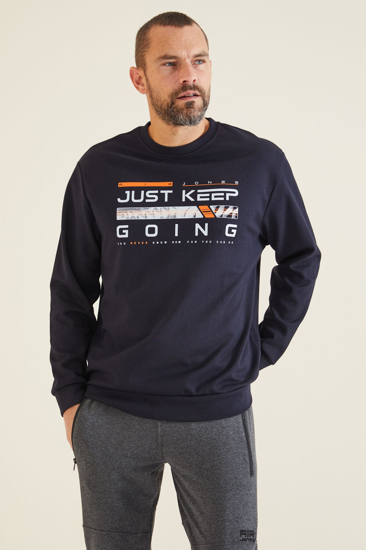 Urien Navy Blue Printed Men's Sweatshirt - 88129