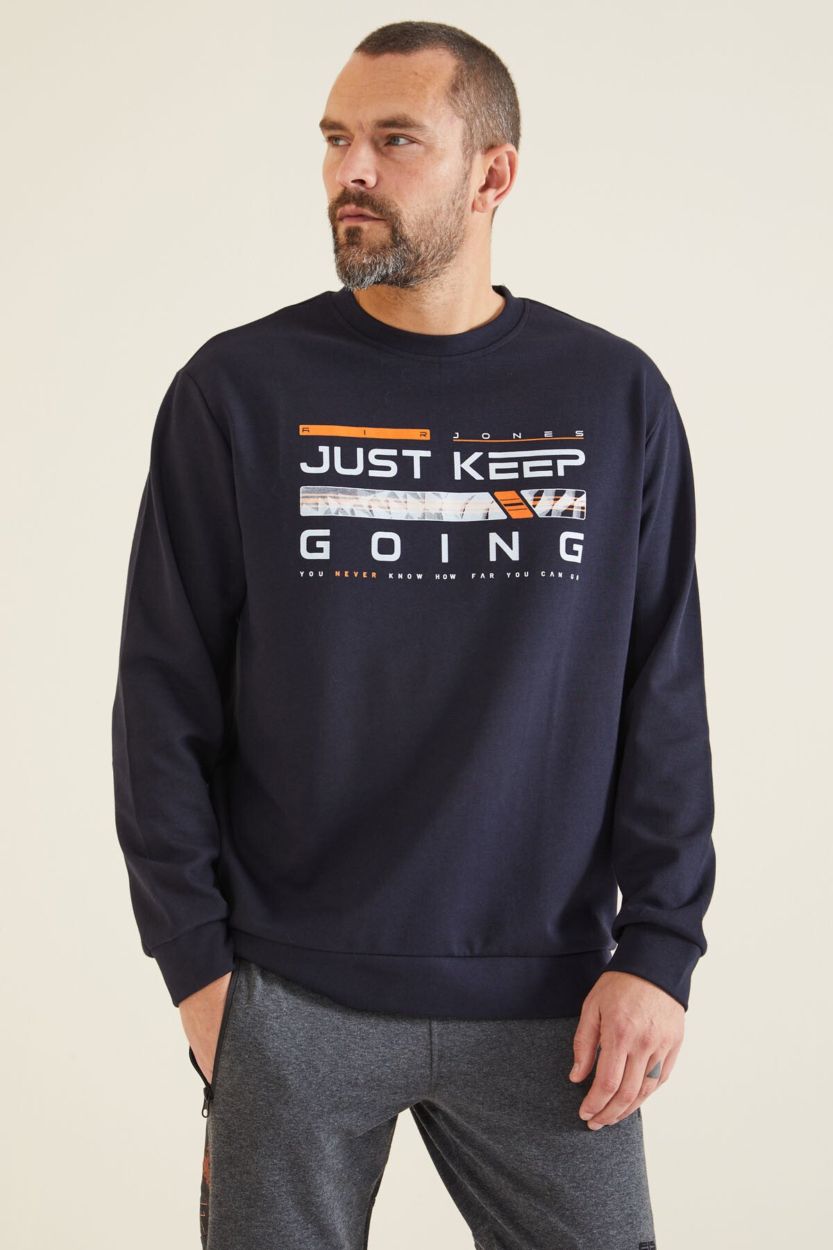Urien Navy Blue Printed Men's Sweatshirt - 88129