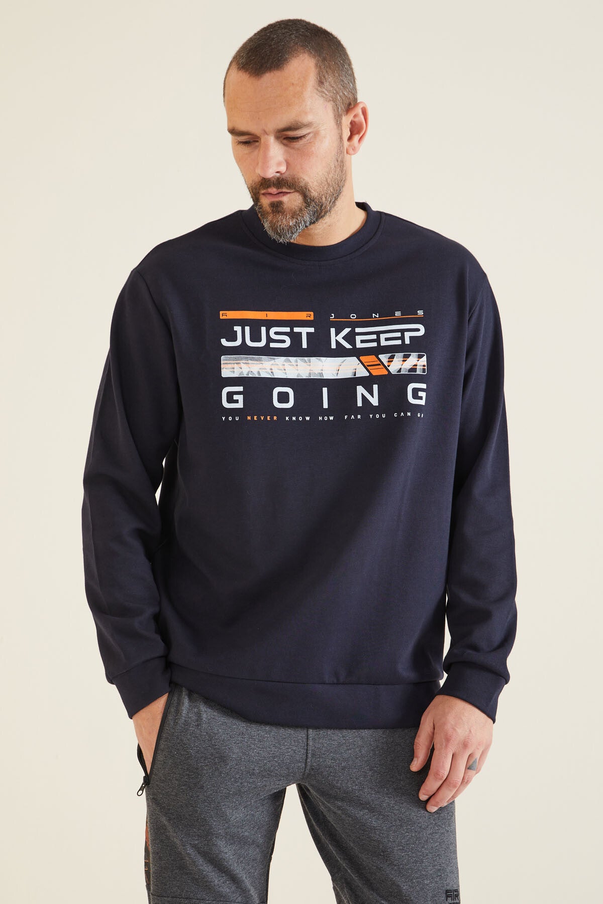 Urien Navy Blue Printed Men's Sweatshirt - 88129